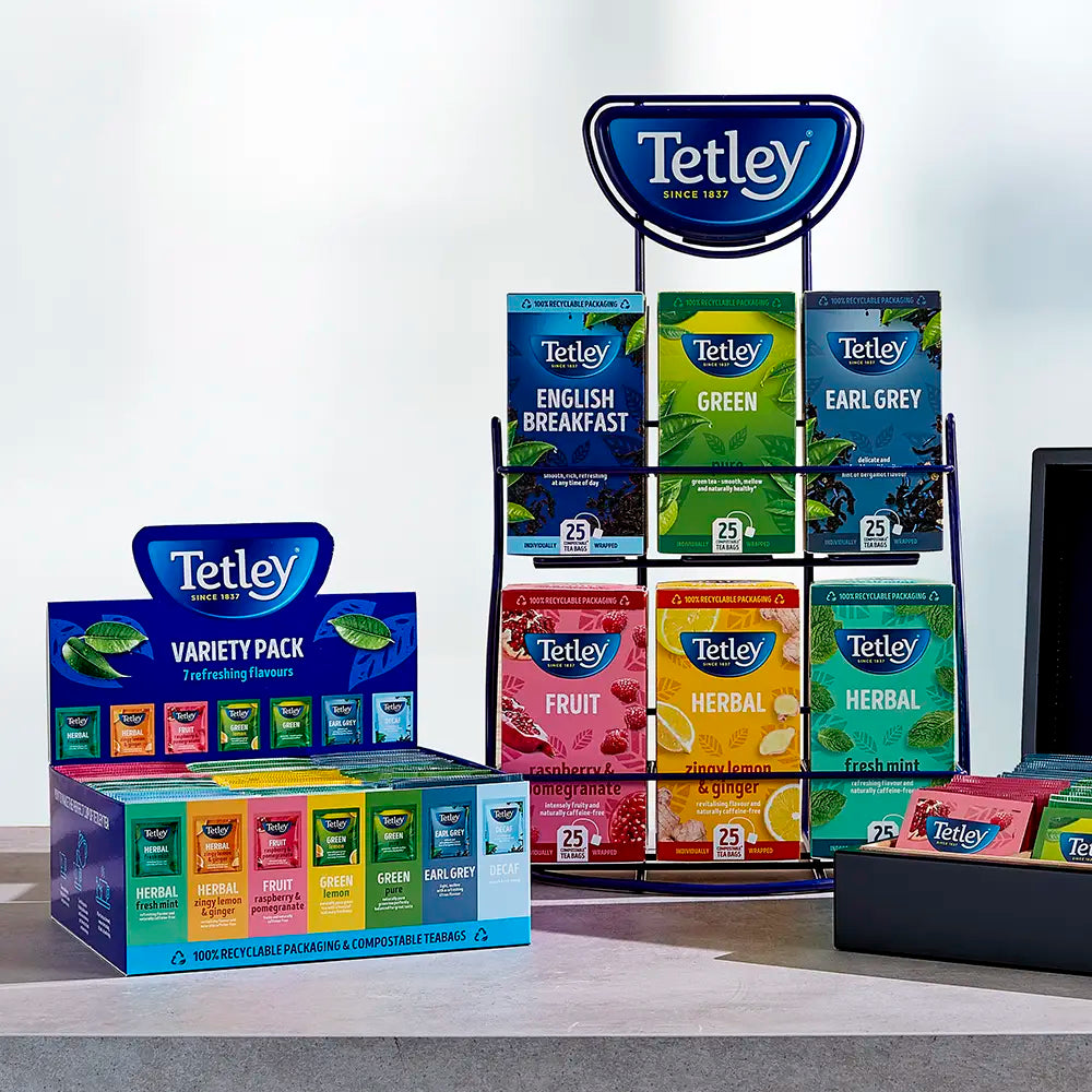 Tetley Variety Pack 7 Flavours - Individually Wrapped Envelope Tea Bags – 90 Pack