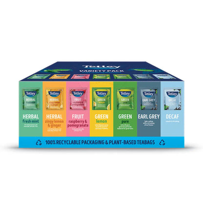 Tetley Variety Pack 7 Flavours - Individually Wrapped Envelope Tea Bags – 90 Pack