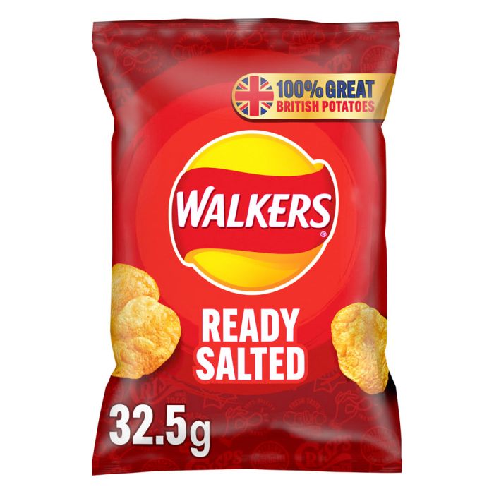 Walkers Crisps: Ready Salted - 32.5g (Box of 32)