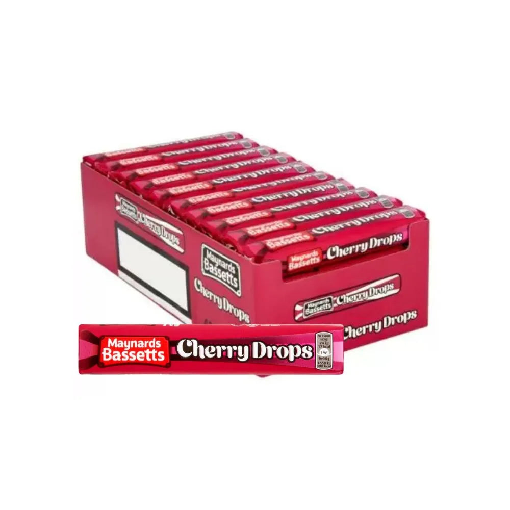 Maynards Basset Cherry Drop Roll - 40x45g - Vending Superstore