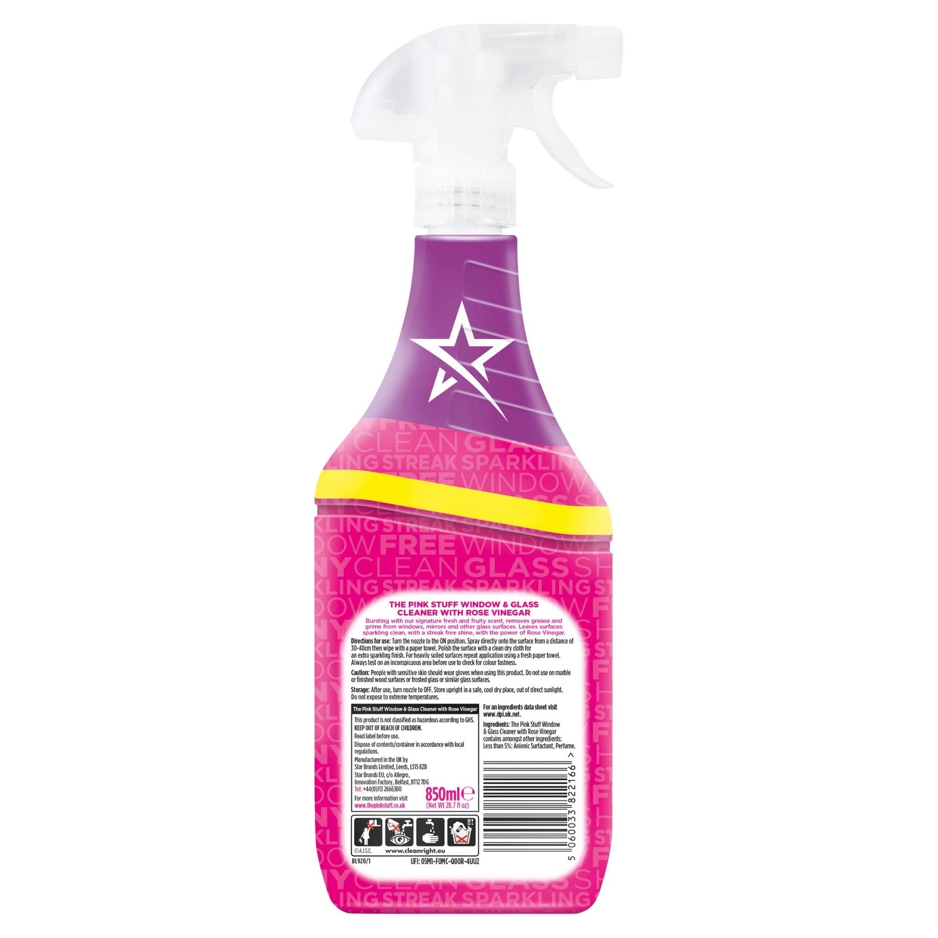 Stardrops The Pink Stuff Window Rose Vinegar Spray 850ml - Vending Superstore
