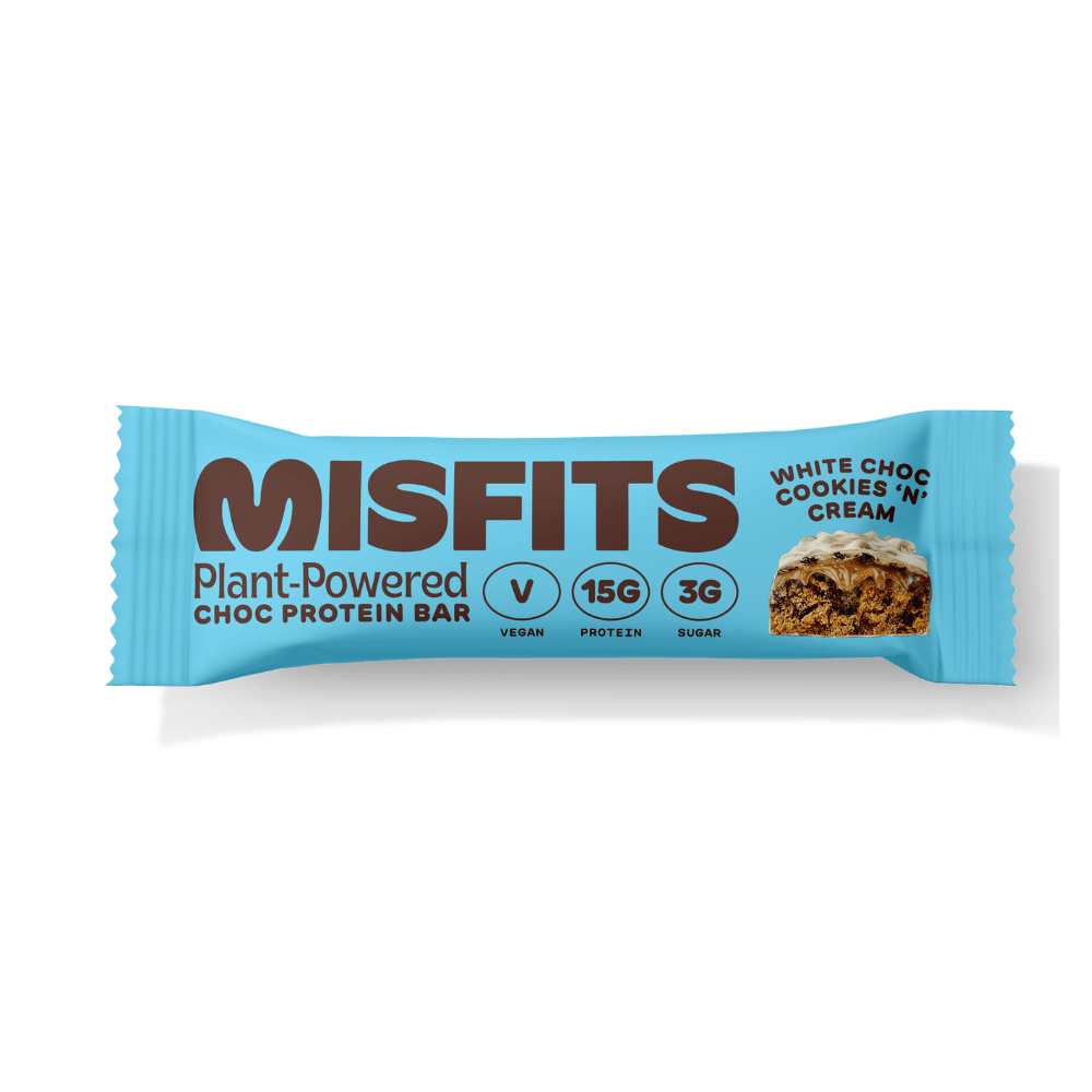 Misfits Vegan White Choc Cookies ‘N’ Cream Protein Bars - (12 x 45g) - Vending Superstore