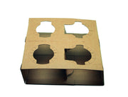 Card Cup Carrier Tray - 4 Cup Splitable - Pack of 200 - Kraft - Flat Packed