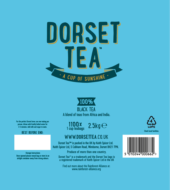 Dorset Tea Sunshine Blend: One Cup Tea Bags For Caterers - Bulk Bag - (Pack of 1100)