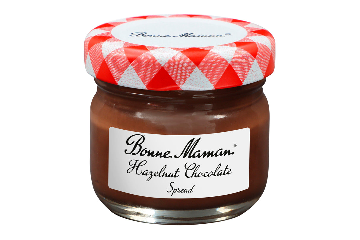 Bonne Maman Hazelnut Chocolate Spread - Mini Glass Jars - 25g (Pack of 48)