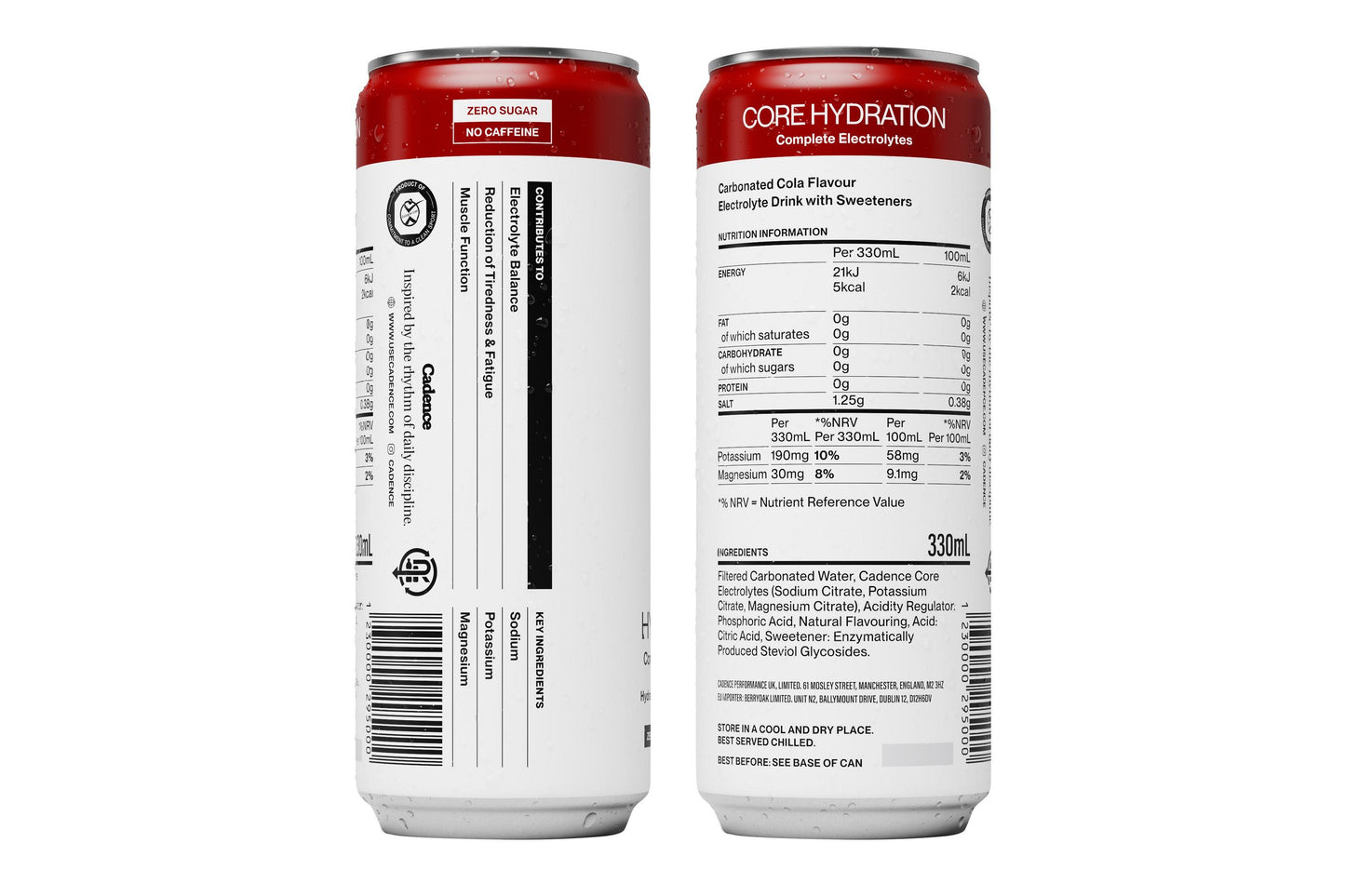 Cadence Cola Zero Sugar Electrolyte Drink 330ml - Case of 12