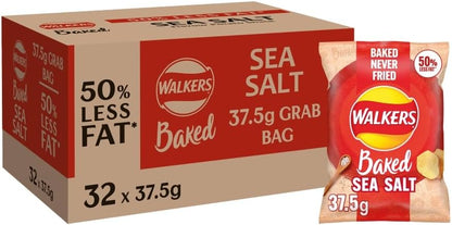Walkers Baked Sea Salt Potato Crisps 37.5g (Box of 32)