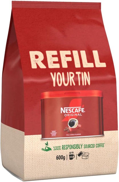 Nescafe Original Granules: 600g Refill Bag