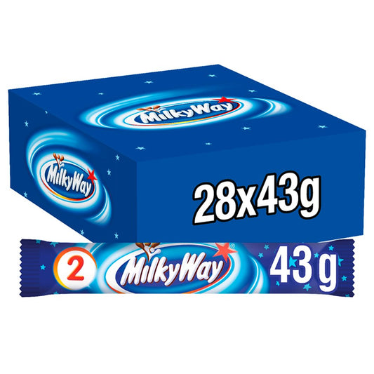 Milky Way Nougat & Milk Chocolate  Twin Pack Snack Bar 43g (Box of 28)
