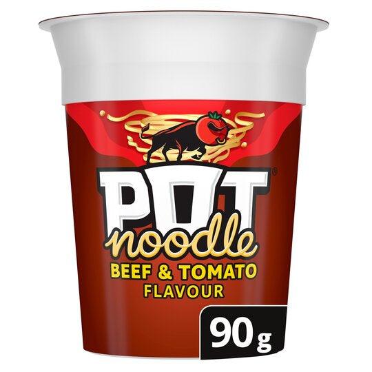 Pot Noodle Beef Tomato Flavour 90g Pack of 12 Vending Superstore