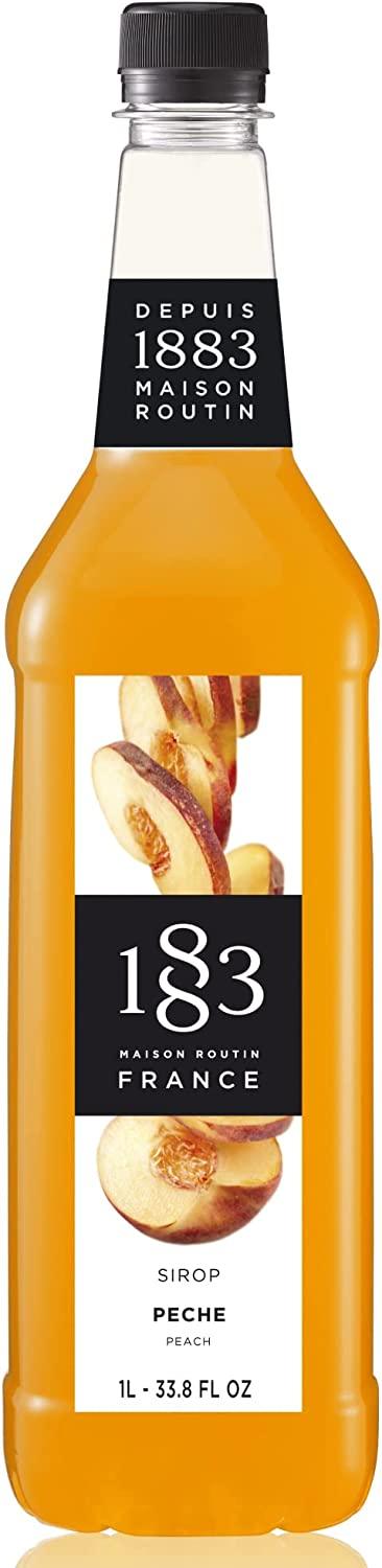 1883 Maison Routin Syrup - 1 Litre Plastic Bottle - Peach Flavour - Vending Superstore
