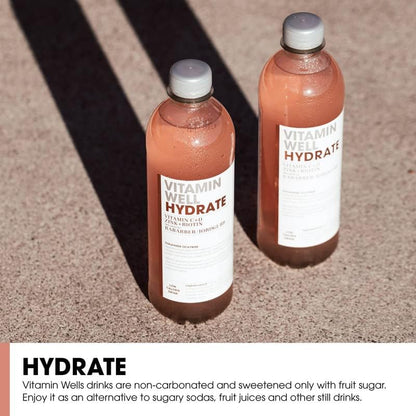 Vitamin Well Hydrate Rhubarb & Strawberry - 500ml (Pack of 12)