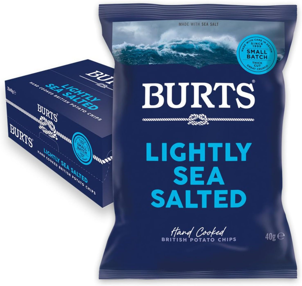 Burts Lightly Sea Salted Crisps - 40g (Box of 20)