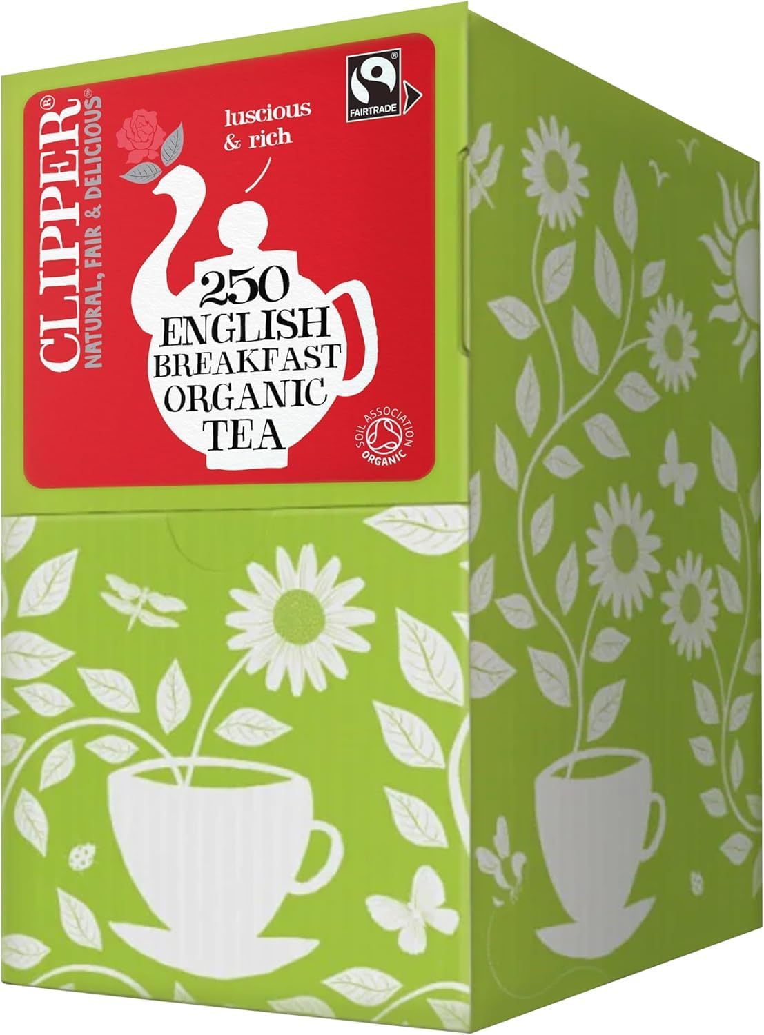 Clipper Tea: Organic Fairtrade English Breakfast Envelope Tea Bags - Individually Wrapped - (Box of 250)