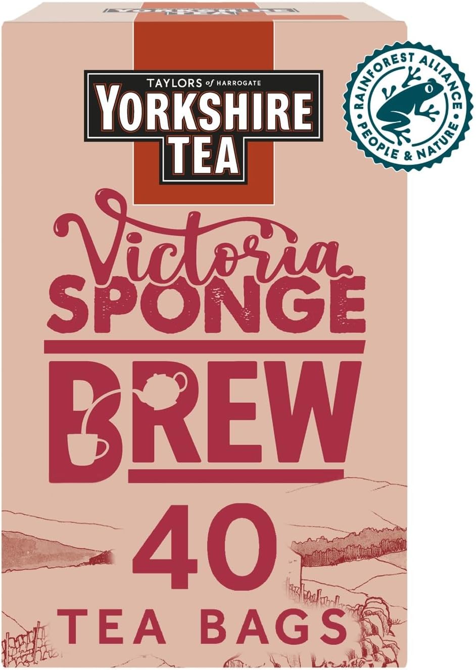 Yorkshire Tea Victoria Sponge Brew Tea Bags - Pack of 4 x 40