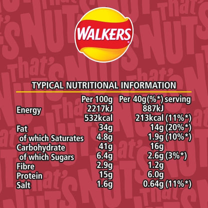 Walkers That's Nuts Smoky Bacon 40g (Box of 20)