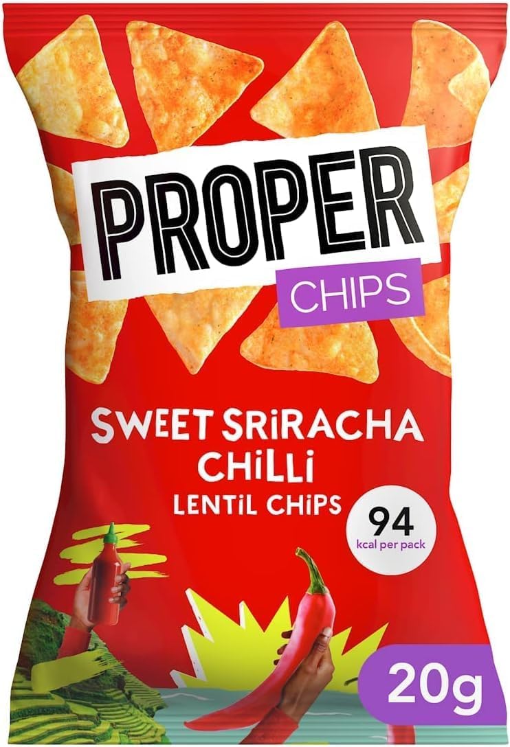 Proper Sweets Proper Chips Sweet Sriracha & Chilli - Gluten Free & Vegan 20g (Box Of ...
