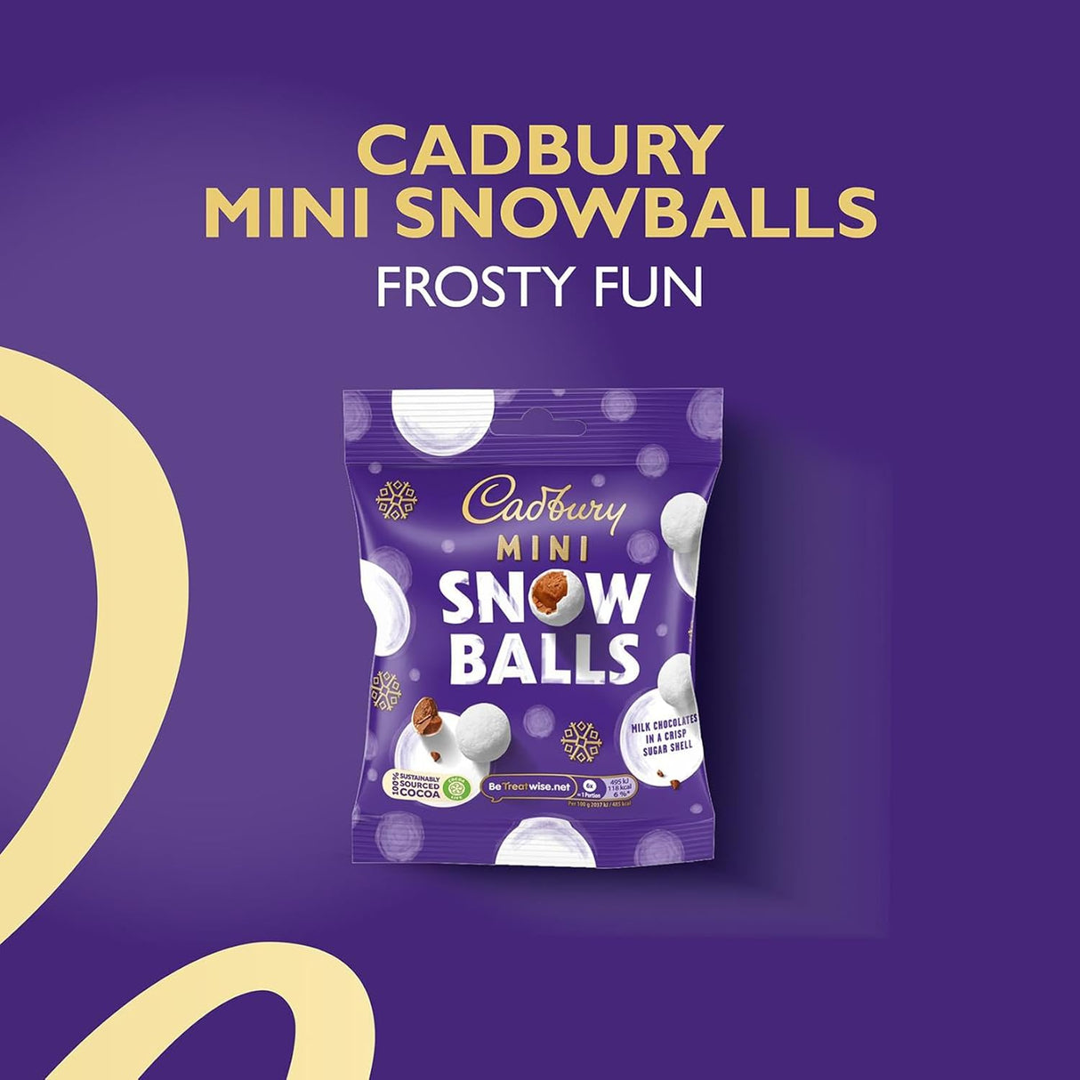 Cadbury Mini Snowballs Bag 80g (Single Bag)