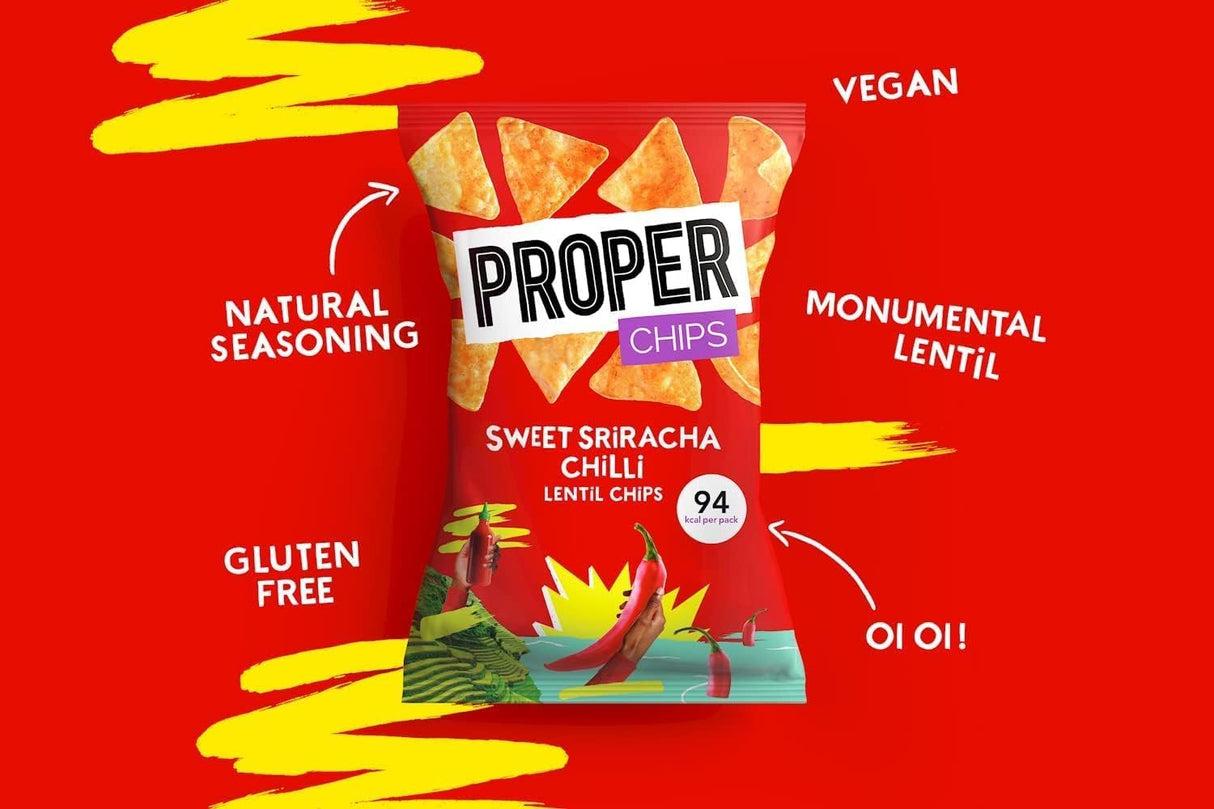 Proper Chips Sweet Sriracha & Chilli  - Gluten Free & Vegan 20g (Box Of 24)