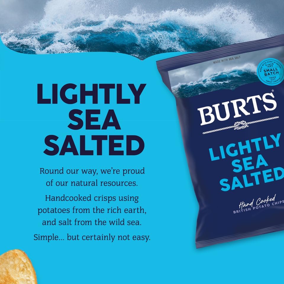 Burts Lightly Sea Salted Crisps - 40g (Box of 20)