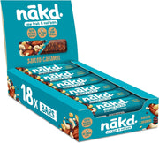 Nakd Salted Caramel Natural Fruit & Nut Bars - Vegan - Healthy Snack - Gluten Free - 35g (Box of 18)
