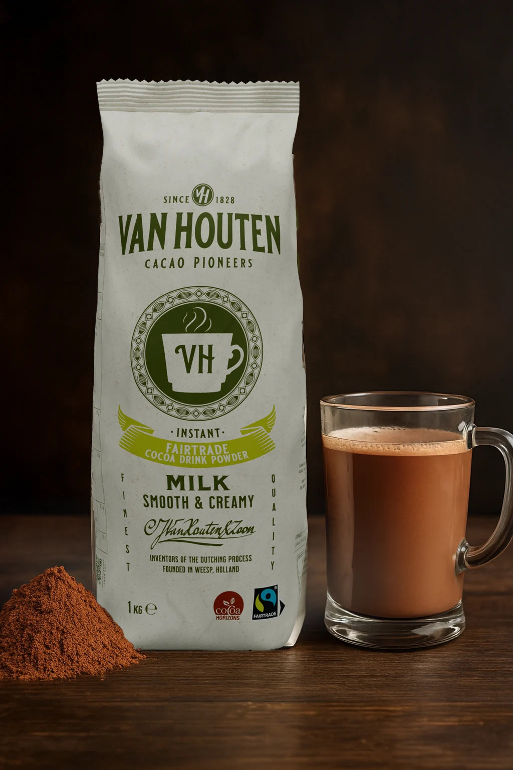 Van Houten VH Fairtrade Choco Vending Machine Hot Chocolate (12% Cocoa) - (1KG Bags)