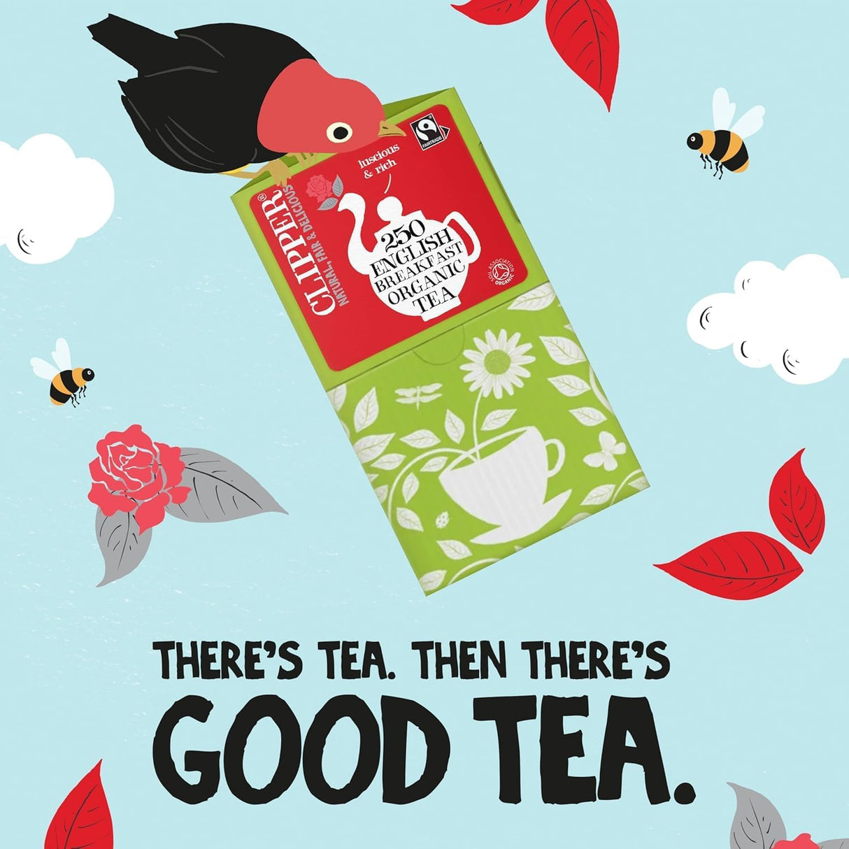 Clipper Tea: Organic Fairtrade English Breakfast Envelope Tea Bags - Individually Wrapped - (Box of 250)