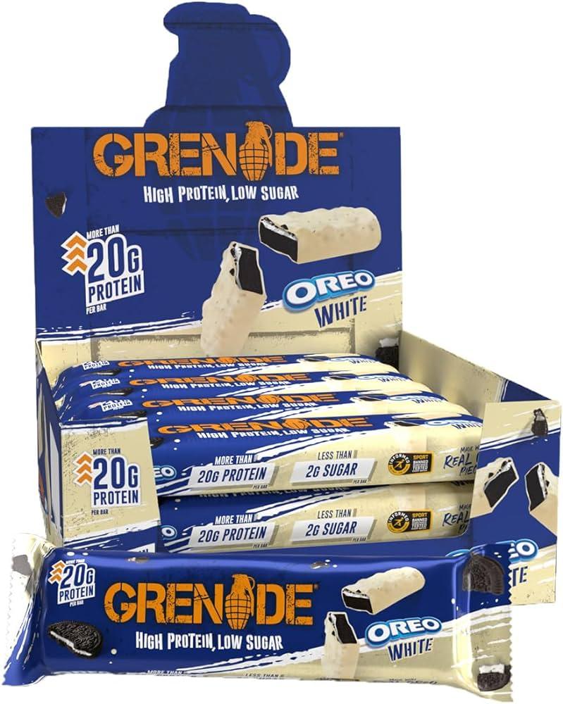 Oreo White Grenade High Protein, Low Sugar Bar 60g (Full Case of 12) - Vending Superstore