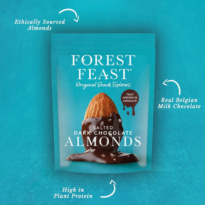 Forest Feast Salted Dark Chocolate Almonds – 40g (Pack of 12)