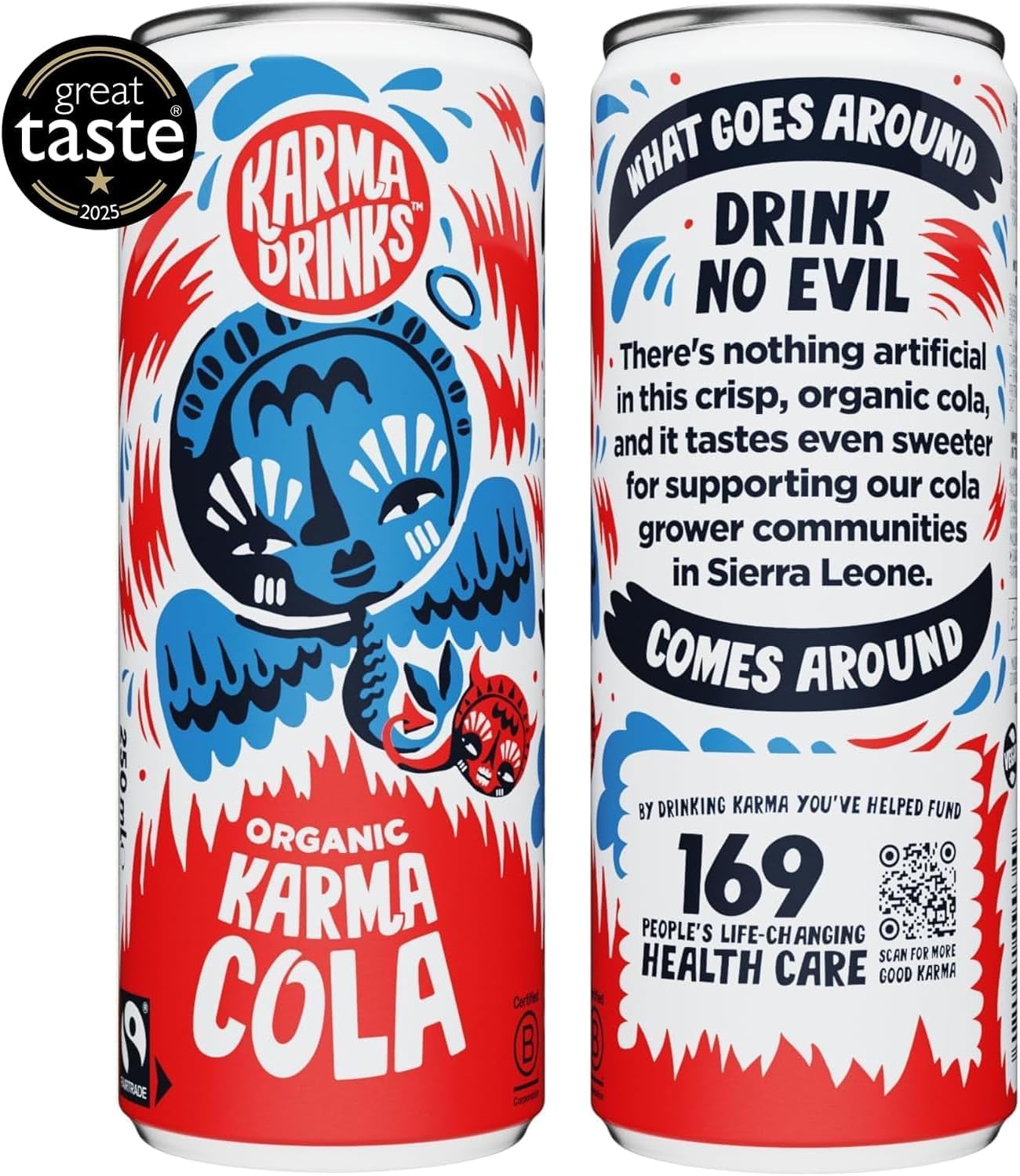 Karma Drinks Karma Cola Fizzy Soft Drink 250ml - Case of 24