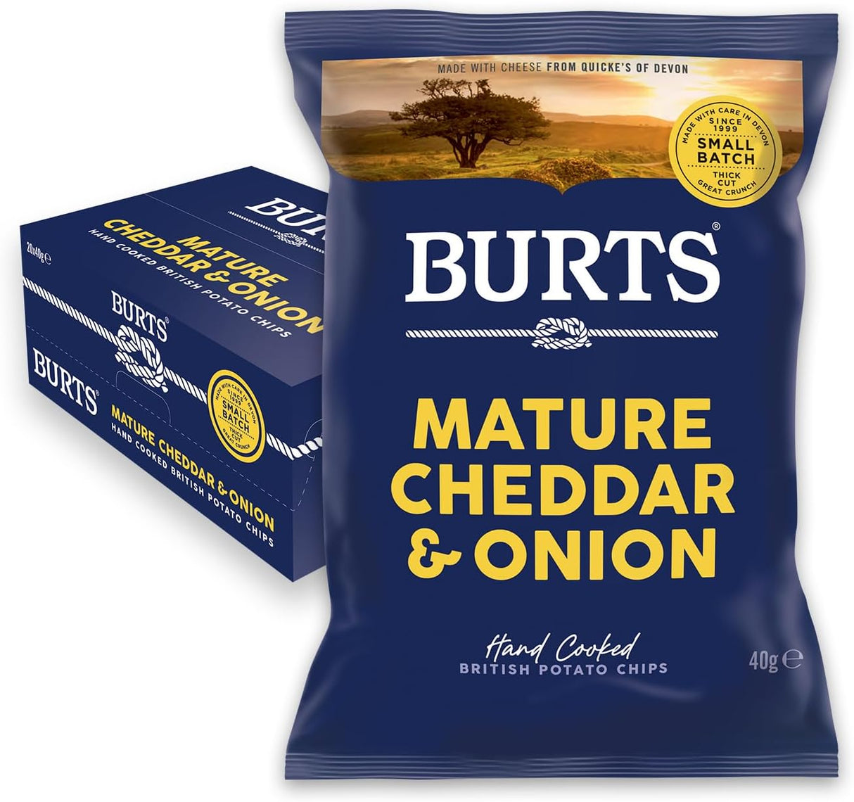 Burts Mature Cheddar And Spring Onion Crisps - 40g (Box of 20)