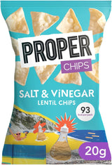 Proper Chips Lentil Salt & Vinegar  - Gluten Free & Vegan 20g (Box Of 24)