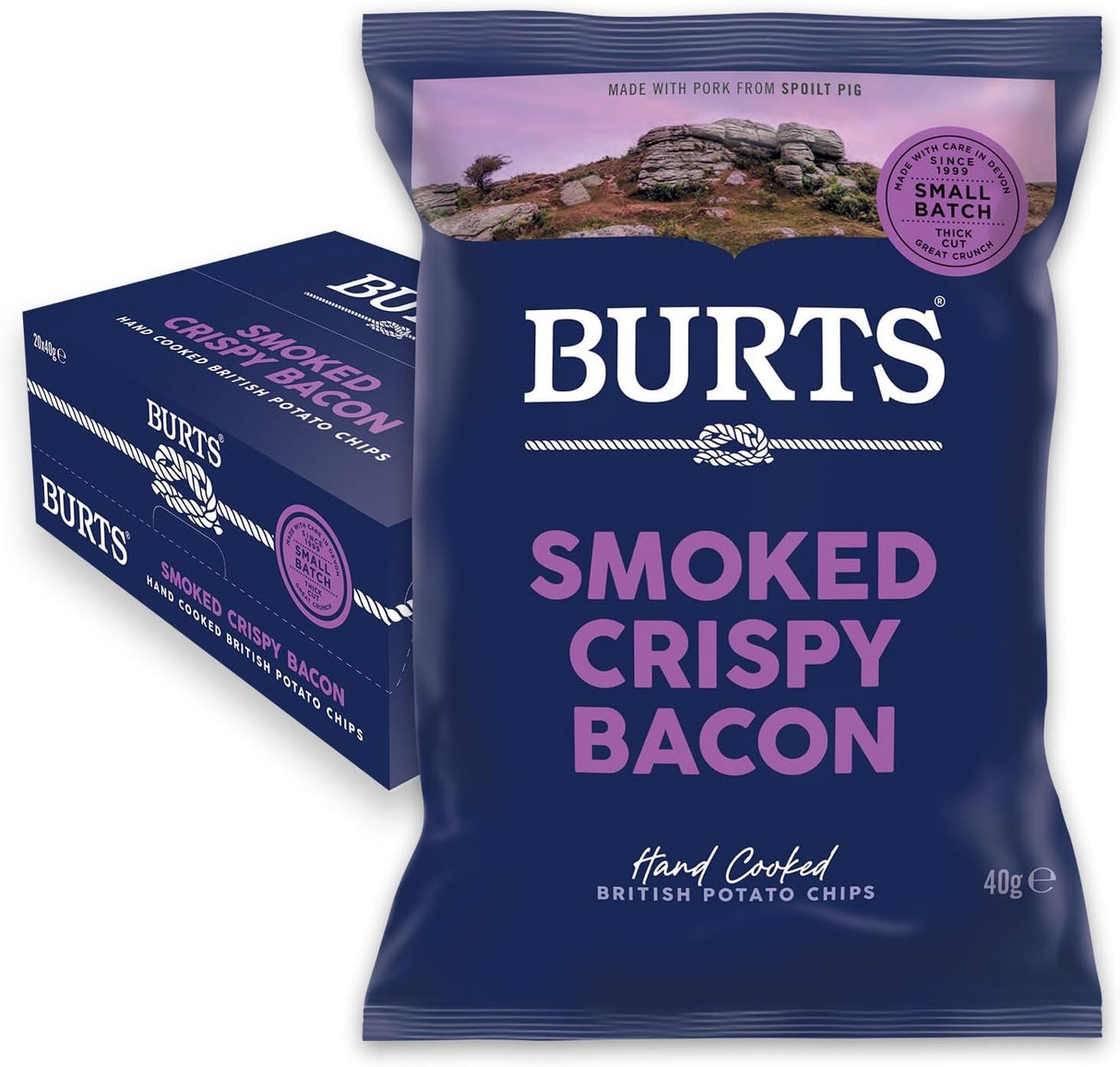 Burts Smoked Crispy Bacon Crisps - 40g (Box of 20)