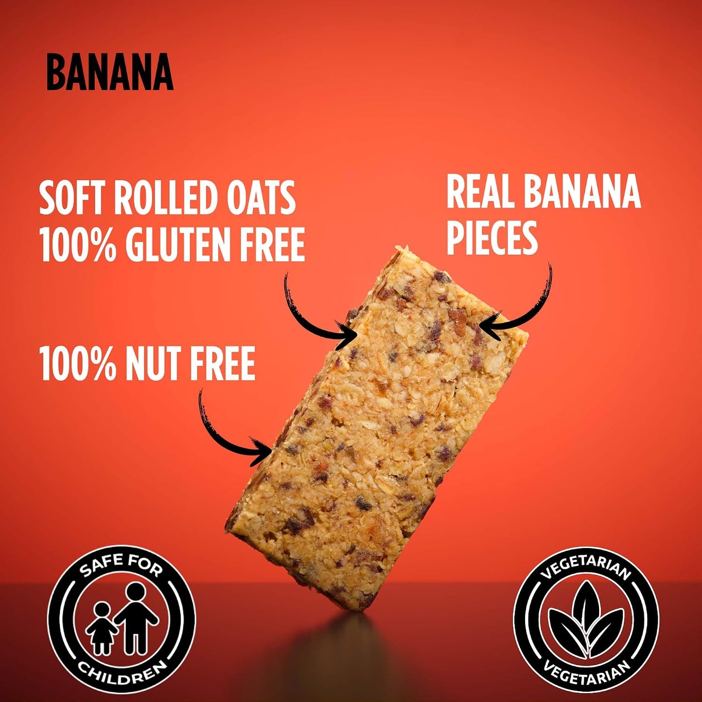 GetBuzzing Nut & Gluten Free Banana Flapjack Bar 62g - Box of 20