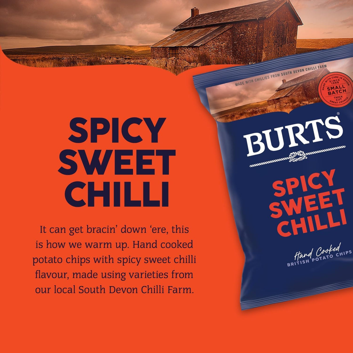 Burts Spicy Sweet Chilli Crisps - 40g (Box of 20)