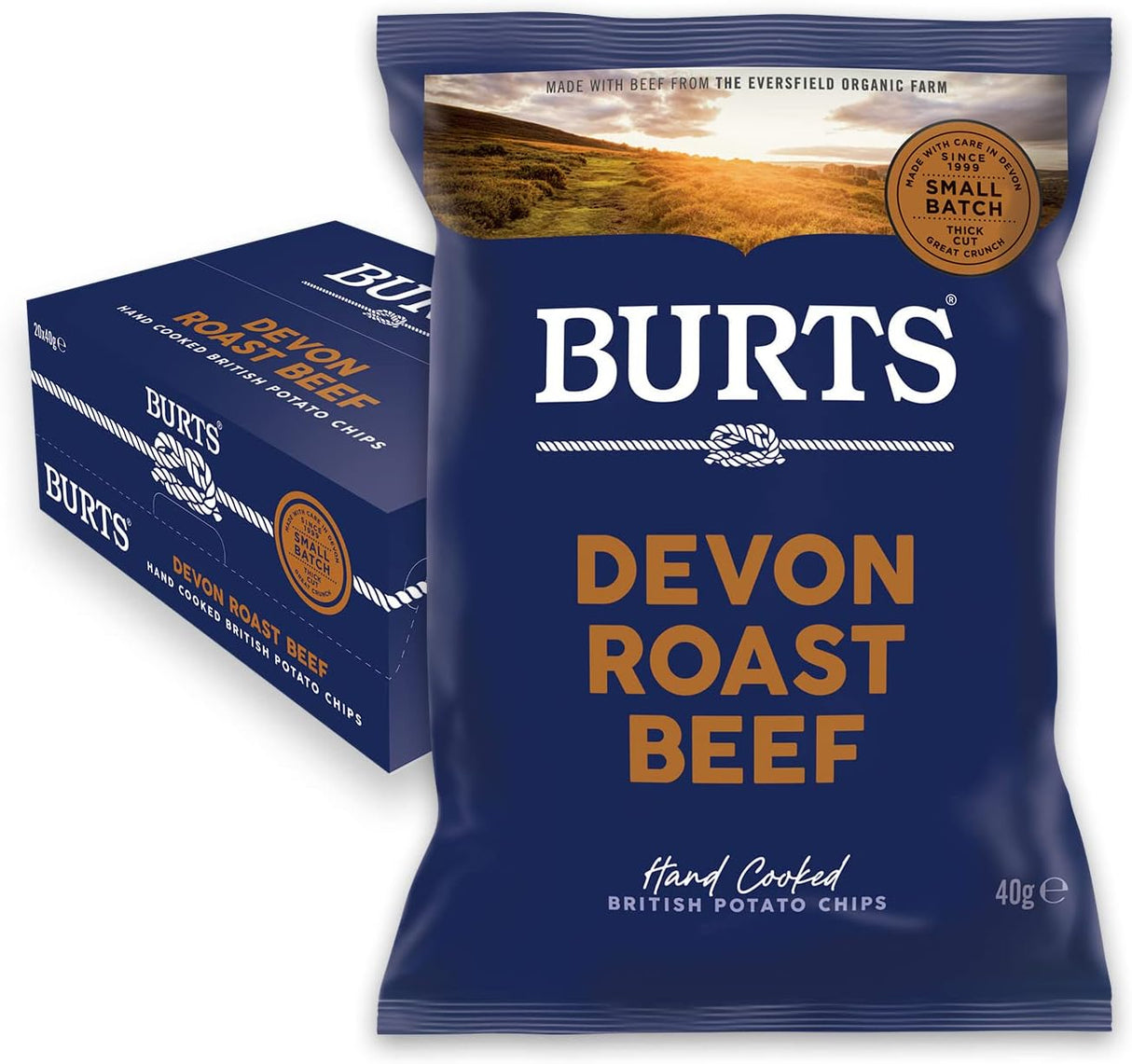 Burts Devon Roast Beef Crisps - 40g (Box of 20)