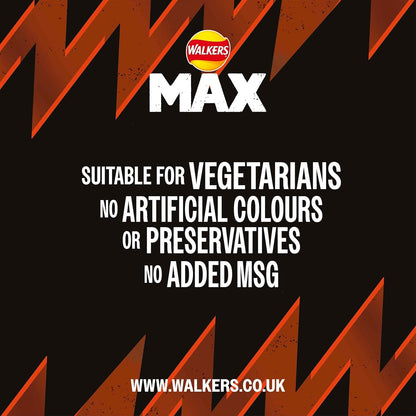 Walkers Max Sizzling Flame Grilled Steak Ridged Crisps 42.5g (Box of 24)