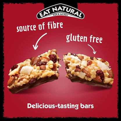 Eat Natural Dark Chocolate Almond and Cranberry Bar 40g - Pack of 12