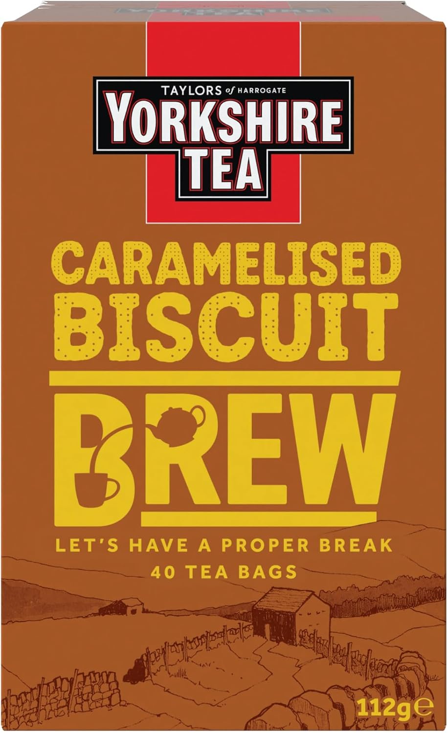 Yorkshire Tea Caramelised Biscuit Brew Tea Bags - Pack of 4 x 40