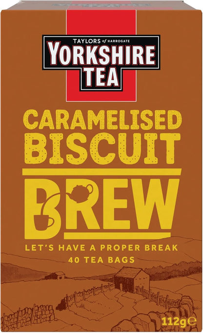 Yorkshire Tea Caramelised Biscuit Brew Tea Bags - Pack of 4 x 40