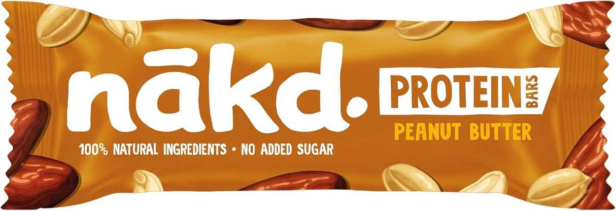 Nakd Peanut Butter Protein Bar - Vegan - Healthy Snack - 45g (Box of 16)