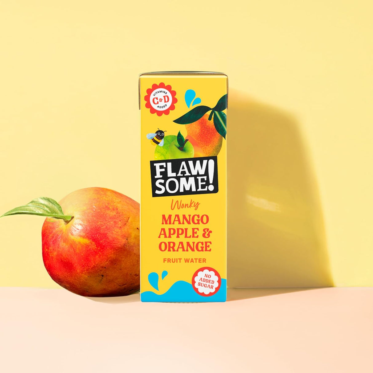 Flawsome! Apple Mango Orange Wonky Fruit Water Cartons 200ml (Pack of 27)