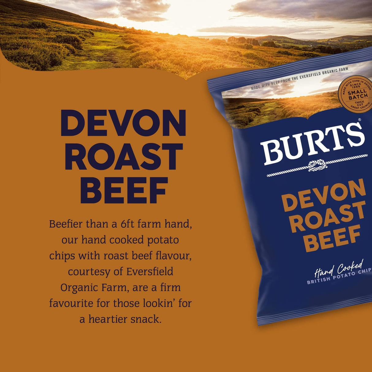 Burts Devon Roast Beef Crisps - 40g (Box of 20)