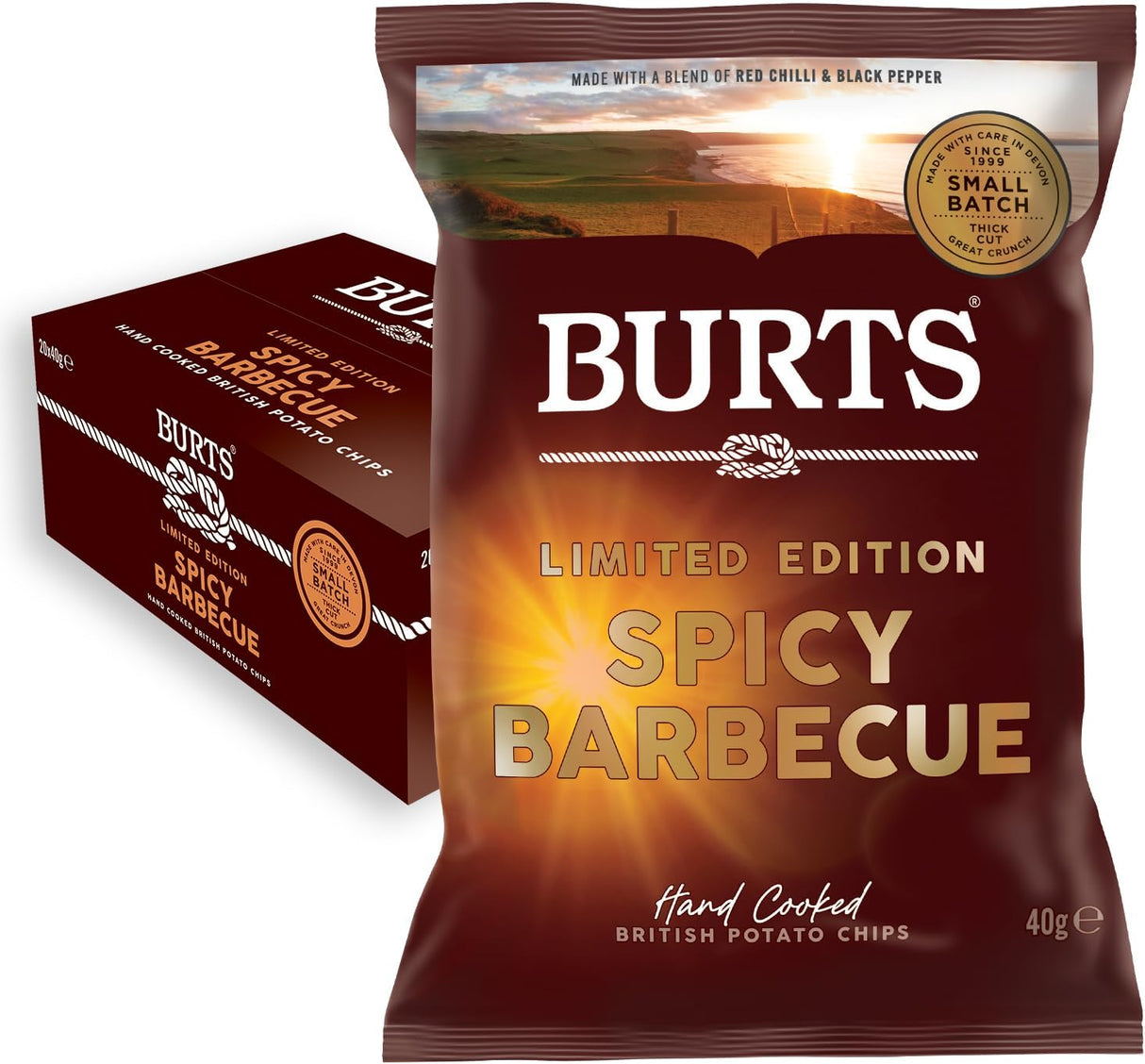 Burts Limited Edition Spicy Barbecue Crisps - 40g (Box of 20)