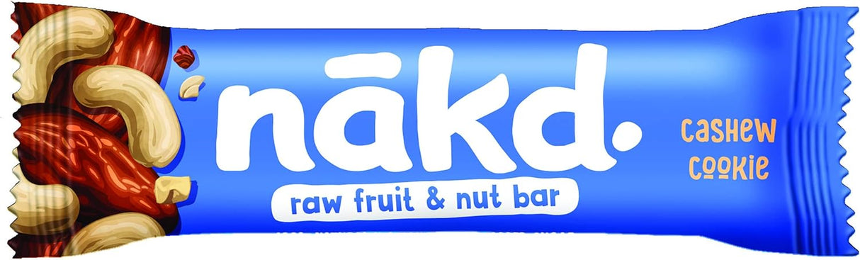 Nakd Cashew Cookie Natural Fruit & Nut Bars - Vegan - Healthy Snack - Gluten Free - 35g (Box of 18)