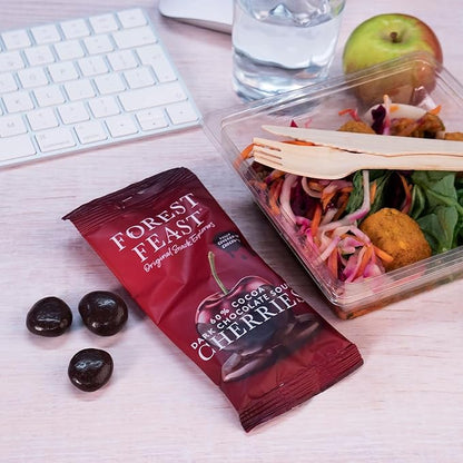 Forest Feast 60% Dark Chocolate Sour Cherries – 40g (Pack of 12)