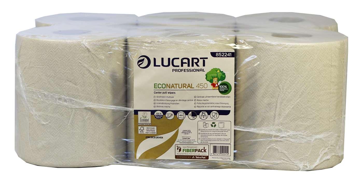 Lucart Eco Natural 2ply Havana Centrefeed Rolls - 20cmx113m - (Pack of 6) - Vending Superstore