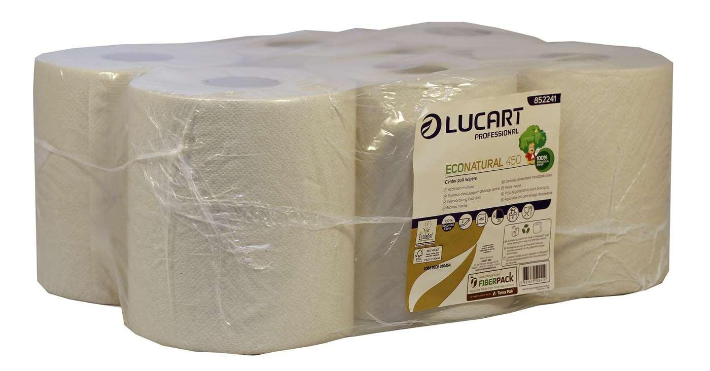 Lucart Eco Natural 2ply Havana Centrefeed Rolls - 20cmx113m - (Pack of 6) - Vending Superstore