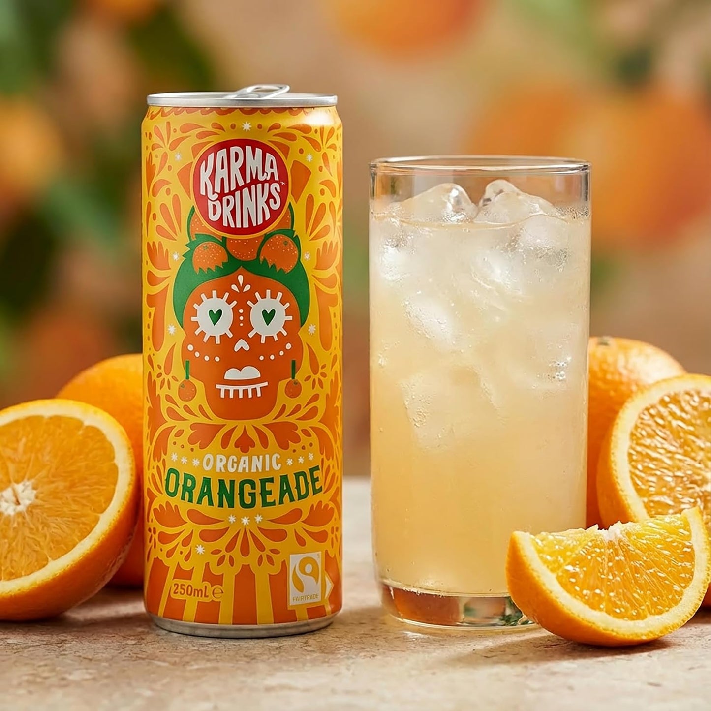Karma Drinks Organic Orangeade Fizzy Soft Drink 250ml - Case of 24