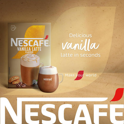 Nescafe Vanilla Latte Instant Coffee Sachets - Pack of 7